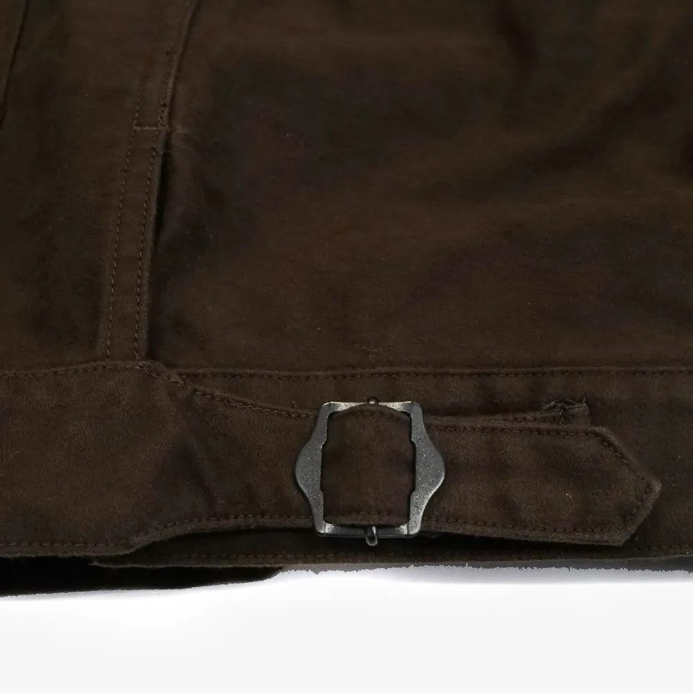 Close-up of the ciger fabric showing weave texture, depth of color, and durable vintage-inspired character.