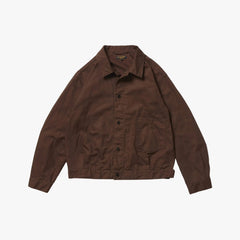 A Vontade Coal Mine Blouse Cotton/Hemp Duck Dk. Brown Front View