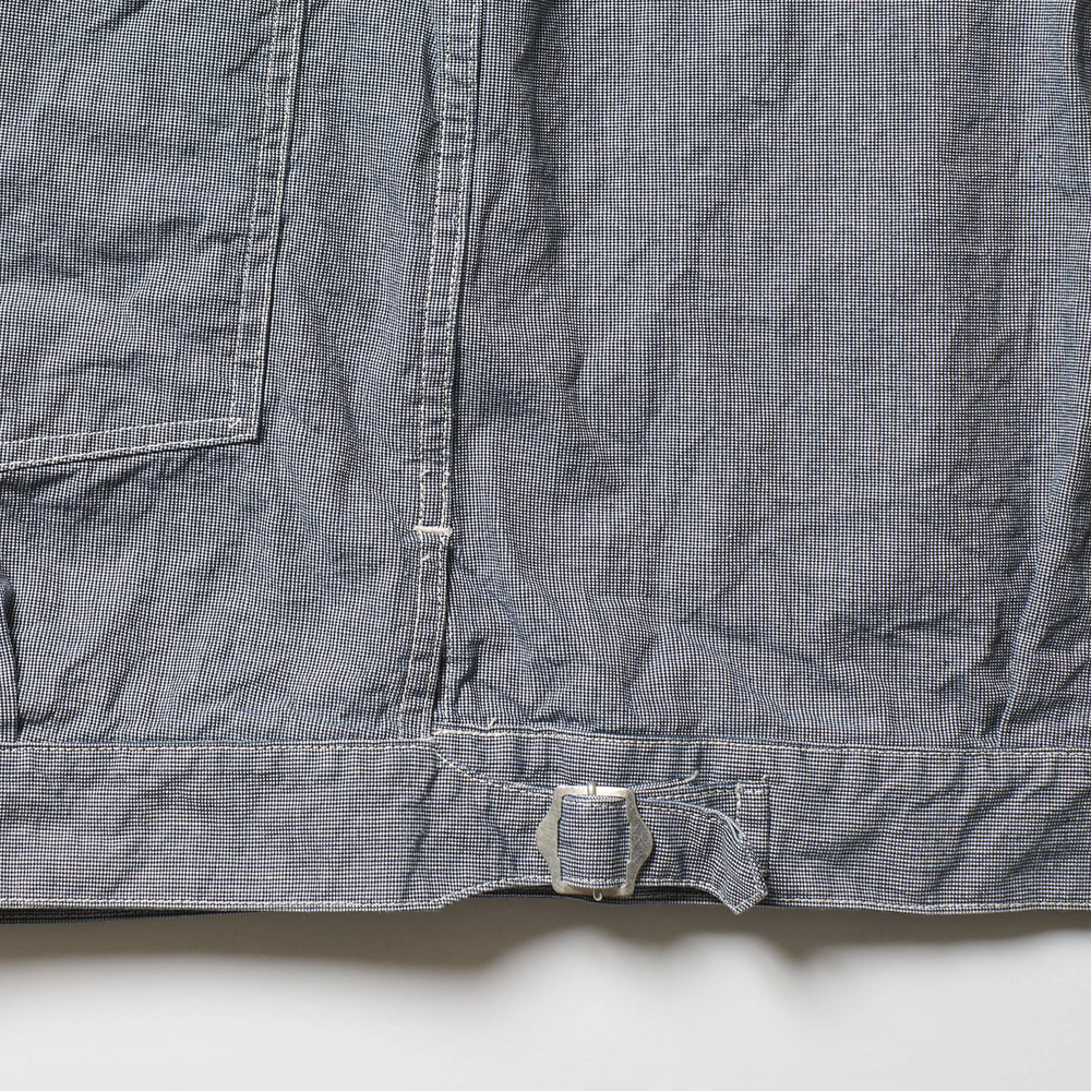 A Vontade Coal Mine Blouse Jacket Indigo Pincheck Back View