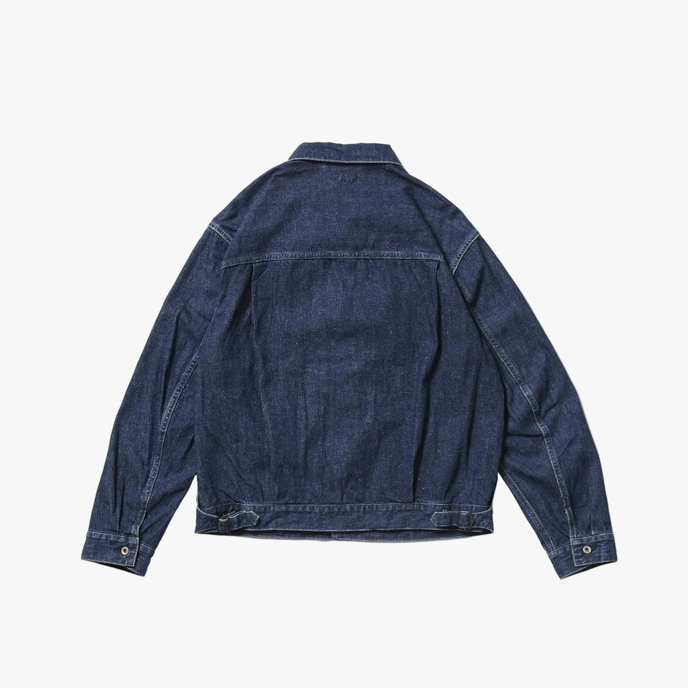 A Vontade Coal Mine Blouse Jacket Indigo Used Washed Back View