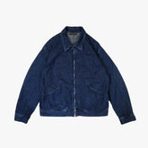 A Vontade ZIP Work Jacket 9.5oz Nepped Denim Indigo Used Washed Front View