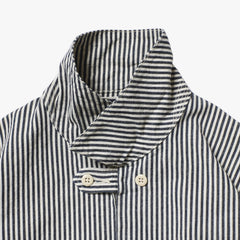 A Vontade Zip Work Jacket Hickory Hardtwist Chambray Indigo Collar Detail