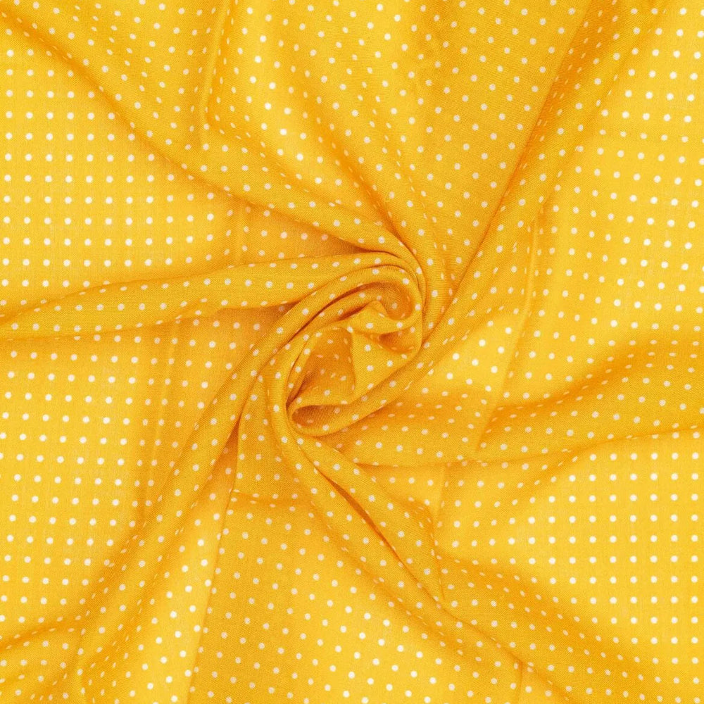Close-up detail of the Adamley Bandana Poka Yellow Navy