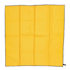 Front view of the Adamley Bandana Poka Yellow Navy