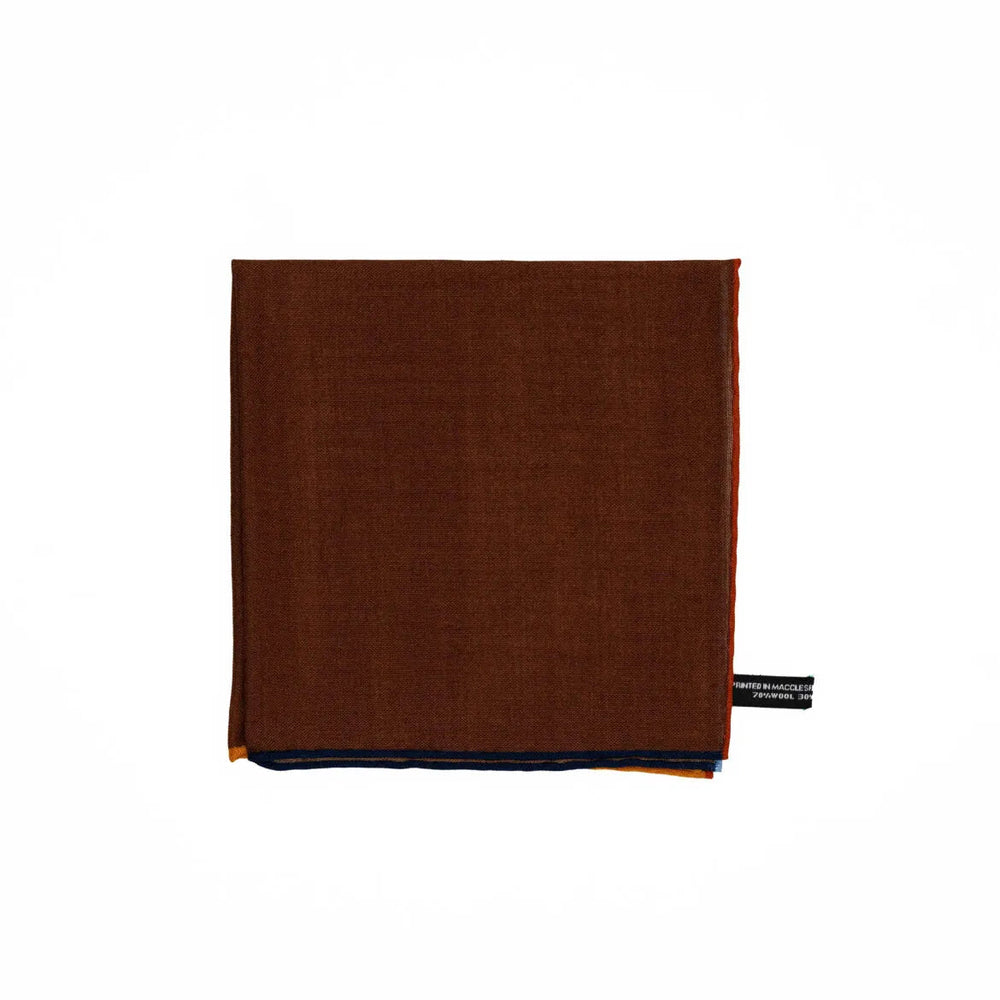 Folded view of the Adamley Pocket Square Brown