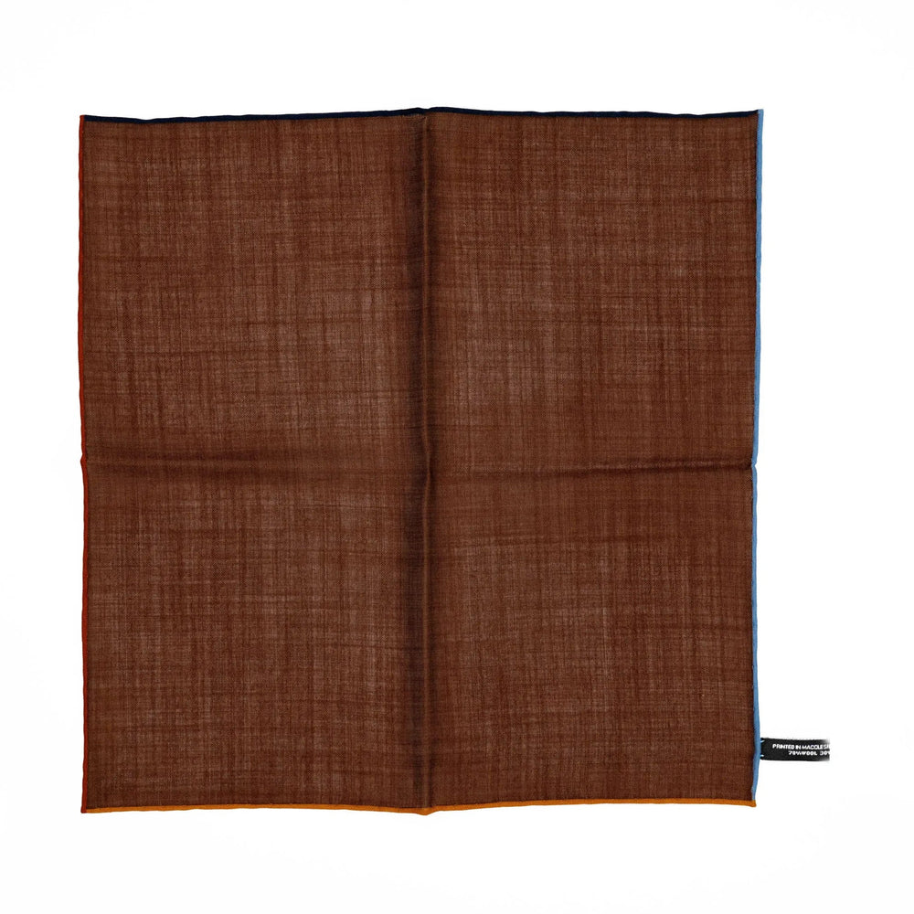 Front view of the Adamley Pocket Square Brown