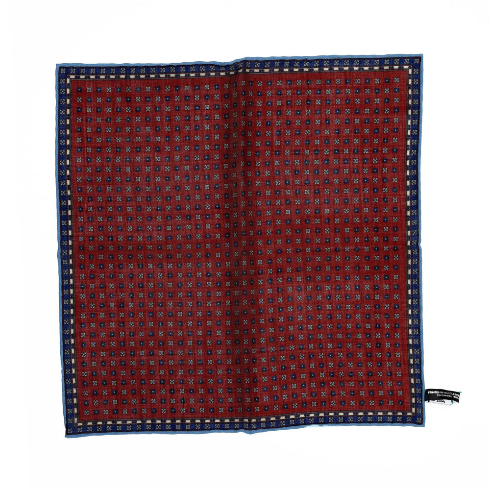 Front view of the Adamley Pocket Square Floral Brown Blue
