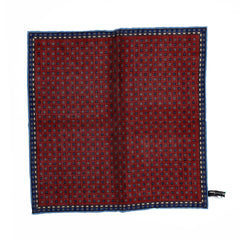 Front view of the Adamley Pocket Square Floral Brown Blue