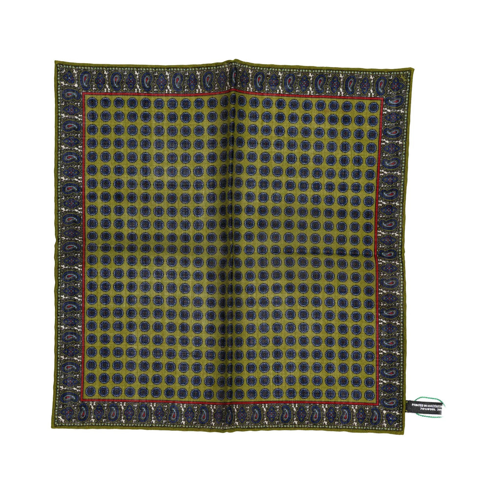 Front view of the Adamley Pocket Square Floral Green