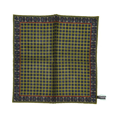Front view of the Adamley Pocket Square Floral Green