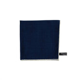 Folded view of the Adamley Pocket Square White Edge Navy