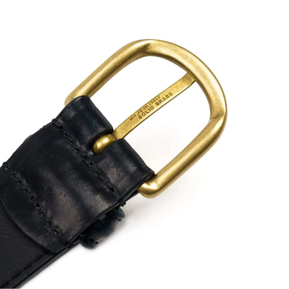 Buckle view of Anderson's Brass Buckle Belt Calf Black