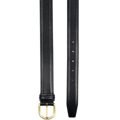 Detailed craftsmanship view of Anderson's Brass Buckle Belt Calf Black