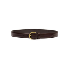 Front view of Anderson's Brass Buckle Belt Calf Dark Brown