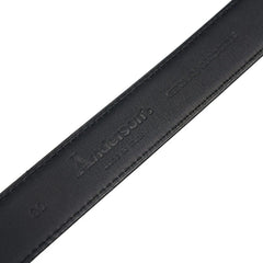Leather close-up of Anderson's Brass Buckle Belt Cordovan Black