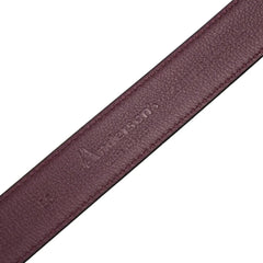 Leather close-up of Anderson's Brass Buckle Belt Cordovan Burgundy