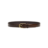 Front view of Anderson's Brass Buckle Belt Cordovan Dark Brown