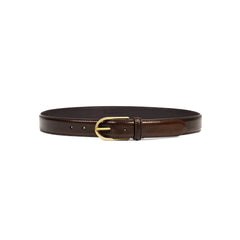 Front view of Anderson's Brass Buckle Belt Cordovan Dark Brown
