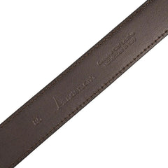 Leather close-up of Anderson's Brass Buckle Belt Suede Dark Brown
