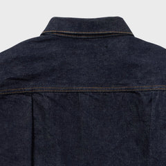 Auberge Bio Denim Jacket Indigo One Wash Back Yoke Detail Japanese Denim