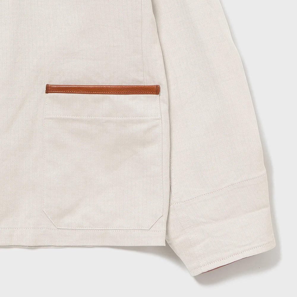 Auberge Clement Jacket Creambeige Chest Pocket Detail