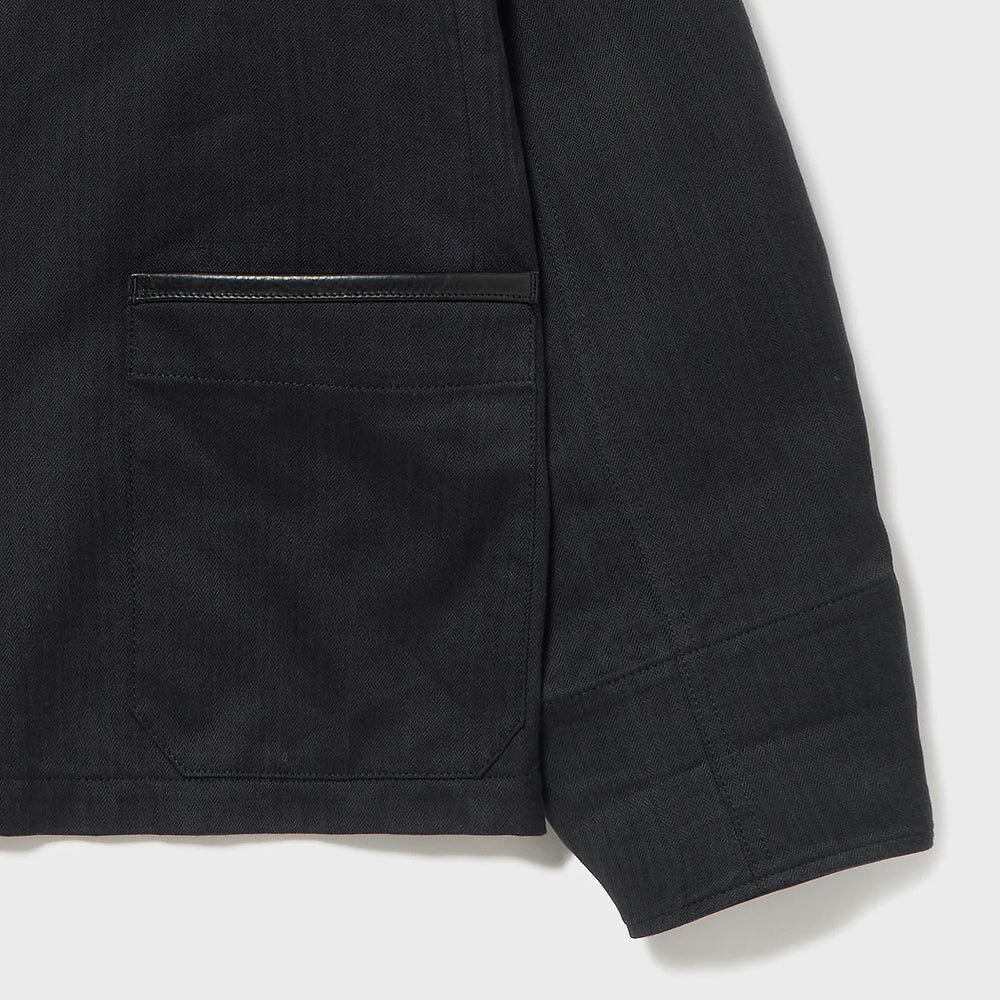 Auberge Clement Jacket Navy Charcoal Chest Pocket Detail