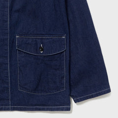 Auberge David Coverall Indigo Chest Pocket Detail