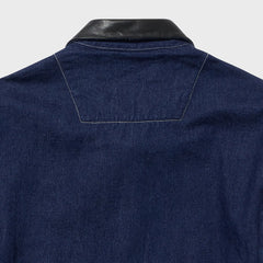 Auberge David Coverall Indigo Collar Detail