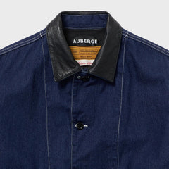 Auberge David Coverall Indigo Collar Detail