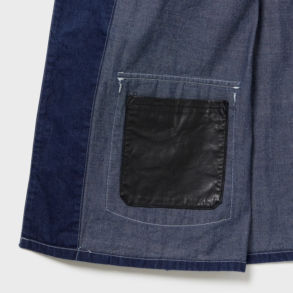Auberge David Coverall Indigo Fabric Texture Detail