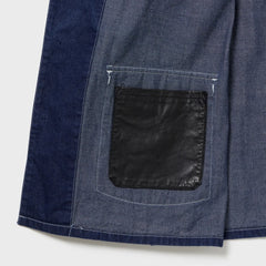 Auberge David Coverall Indigo Fabric Texture Detail