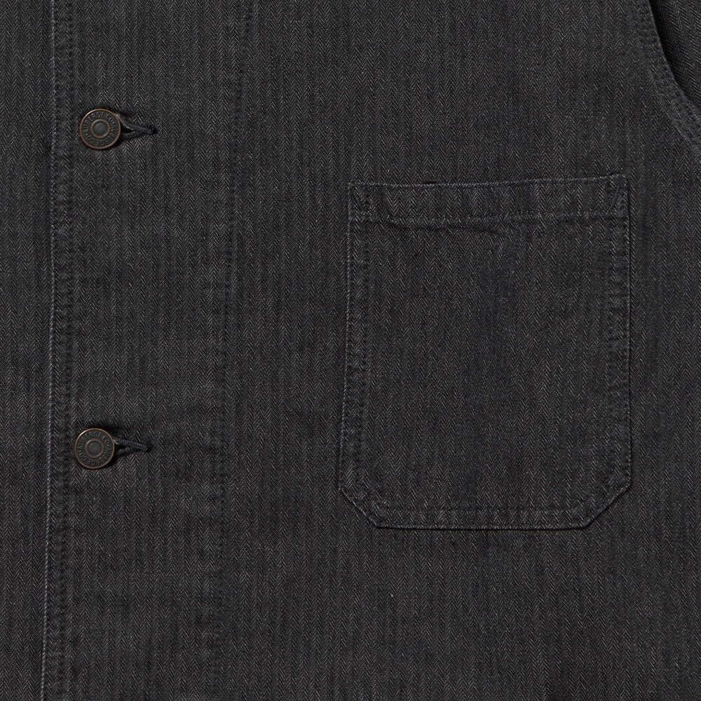 auberge dieter charcoal dark brown button front detail