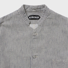 auberge dieter coverall beige navy stand collar detail