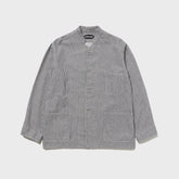 beige navy striped auberge dieter coverall front full view