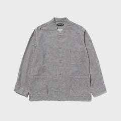 beige navy striped auberge dieter coverall front full view