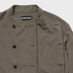 auberge gred jacket greige french bone button detail