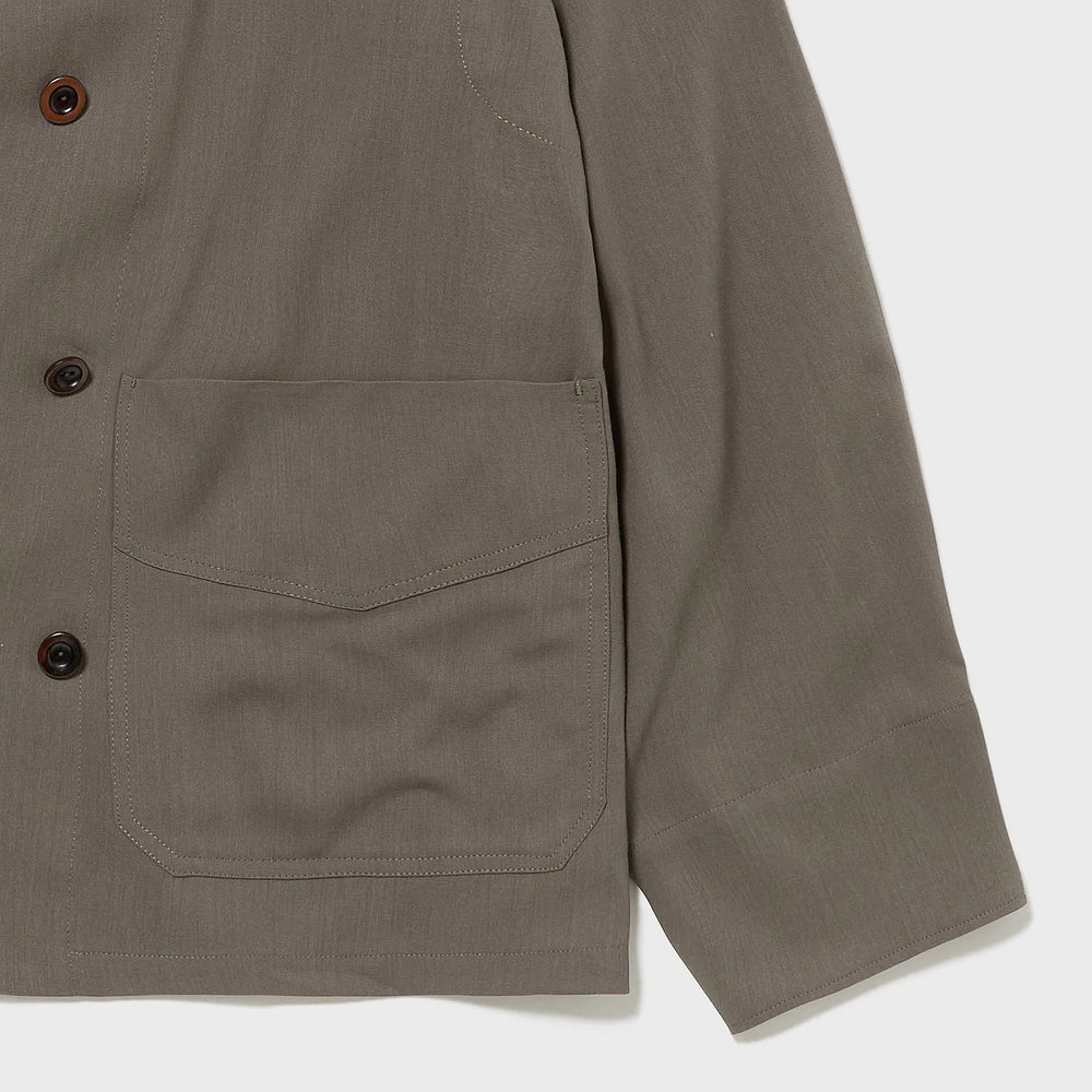 auberge gred jacket greige side pocket detail