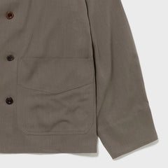 auberge gred jacket greige side pocket detail
