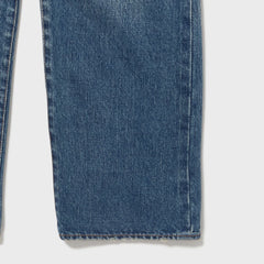 Auberge Marlon Denim Used Hem Detail Straight Leg Denim Jeans
