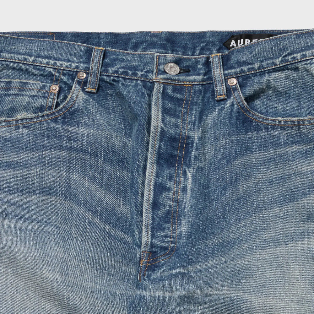 Auberge Marlon Denim Used Waistband Detail Faded Indigo Denim