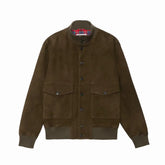 Baracuta Suede Blouson Dark Olive Front View