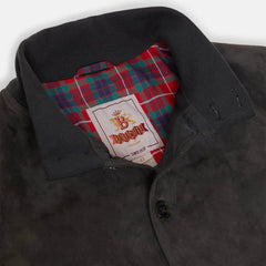 Baracuta Suede Blouson December Sky Collar Detail
