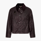 barbour bedale spey wax jacket bordeaux front full view