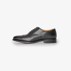 Berwick 4311 Oxford Cap Toe in black Chateaubriand leather, side profile.
