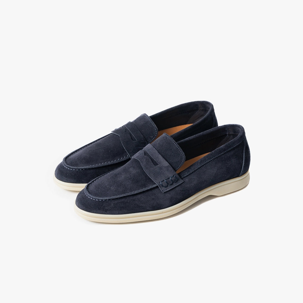 Full view of the Berwick 5371 Flex Walk Penny Loafer in Baltic leather showing the classic penny loafer silhouette and clean proportions.