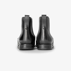Berwick 376 Chelsea boots in black box calf leather, heel view.