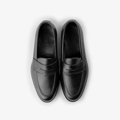Berwick 5138 Penny Loafer in Chateaubriand black leather, top view of pair.
