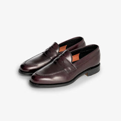 Berwick 5138 Penny Loafer in Rois Cordovan leather, angled front view showing rich sheen.