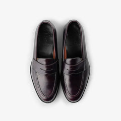 Berwick 5138 Penny Loafer in Rois Cordovan leather, top view of pair.