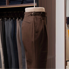 Side view of the Calsa Nagasaki Trousers Cotton Dark Brown